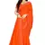 Orange plain silk saree with blouse