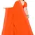 Orange plain silk saree with blouse