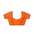Orange plain silk saree with blouse