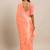 Peach woven silk blend saree with blouse