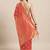 Peach woven silk blend saree with blouse