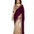 Maroon and Beige Brasso Georgette saree with blouse