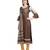 women Straight Printed Dupion Silk Brown Kurti