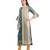 women Straight Embroidered Dupion Silk Green Kurti
