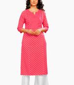 Pink printed cotton cotton-kurtis