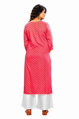 Pink printed cotton cotton-kurtis 2