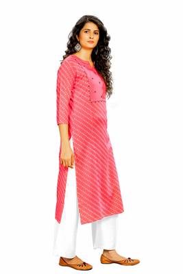 Pink printed cotton cotton-kurtis 3