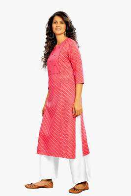 Pink printed cotton cotton-kurtis 5