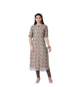 women Grey Georgette Half Sleeves Kurti