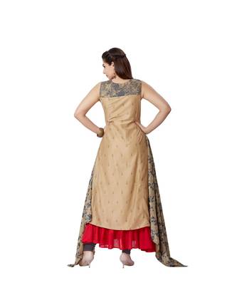 women Gold MODAL crepe quarter Sleeves Kurti 2