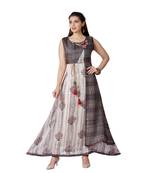 women Grey crepe Sleeveless Kurti