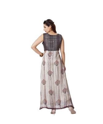 women Grey crepe Sleeveless Kurti 2