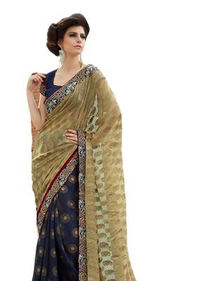 Multicolor Coloured Brasso Casual Wear Plain Sari With Unstitched Blouse 1