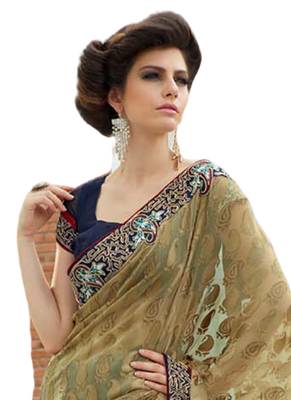 Multicolor Coloured Brasso Casual Wear Plain Sari With Unstitched Blouse 2