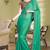 Green Plain Chiffon Saree With Designer Blouse