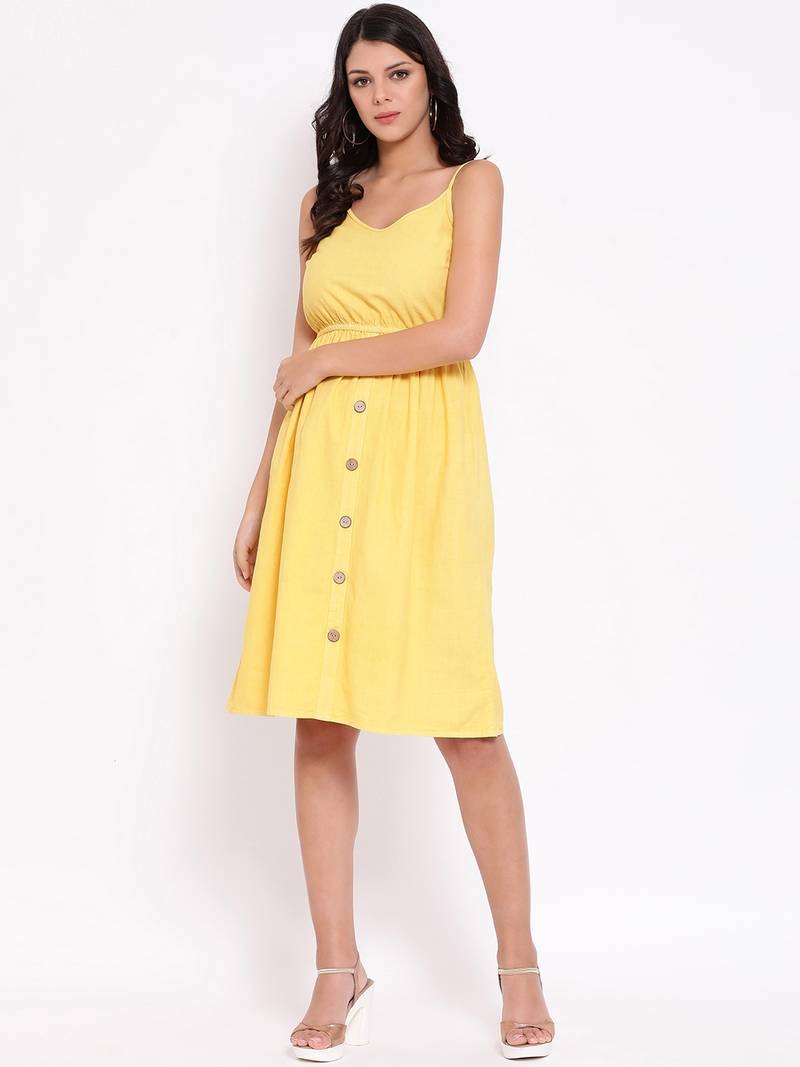 Sunrise Stereo overdyed Strap Women's Midi Dress