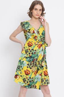 Tropical Amethyst Hi-Lo Skater Dress