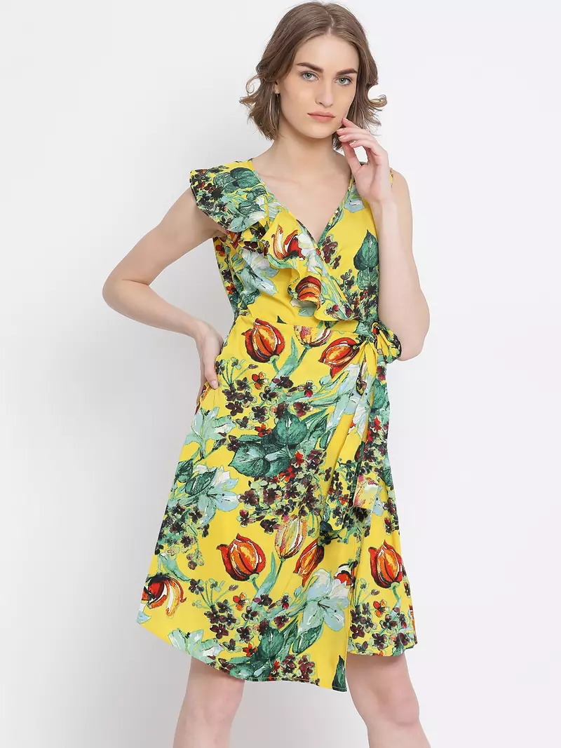 Tropical Amethyst Hi-Lo Skater Dress