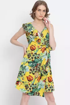 Tropical Amethyst Hi-Lo Skater Dress