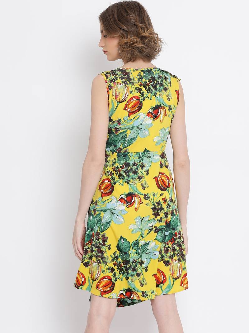 Tropical Amethyst Hi-Lo Skater Dress