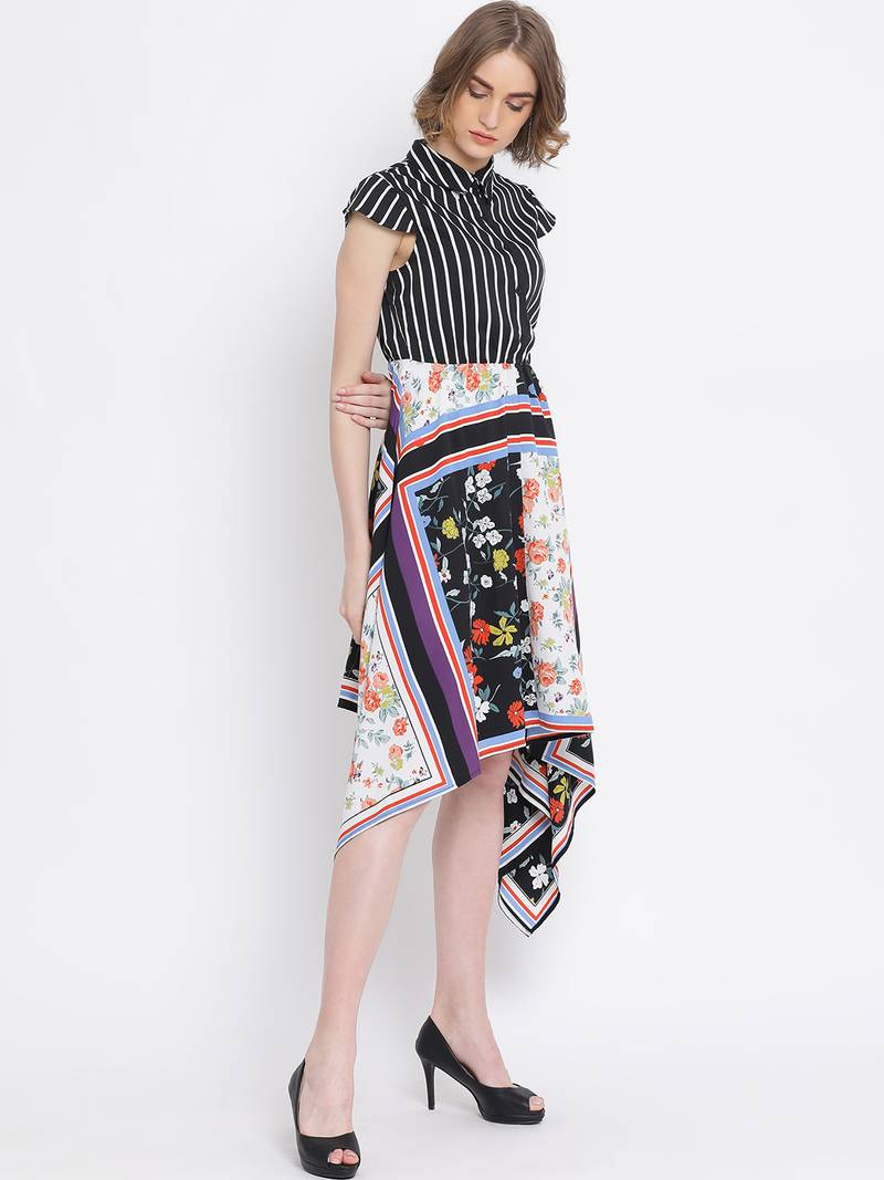 Floral Mayhem Hi-Lo Skater Dress