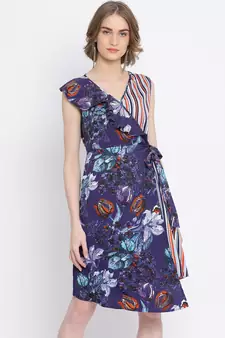 Floral Glamour Hi-Lo Skater Dress