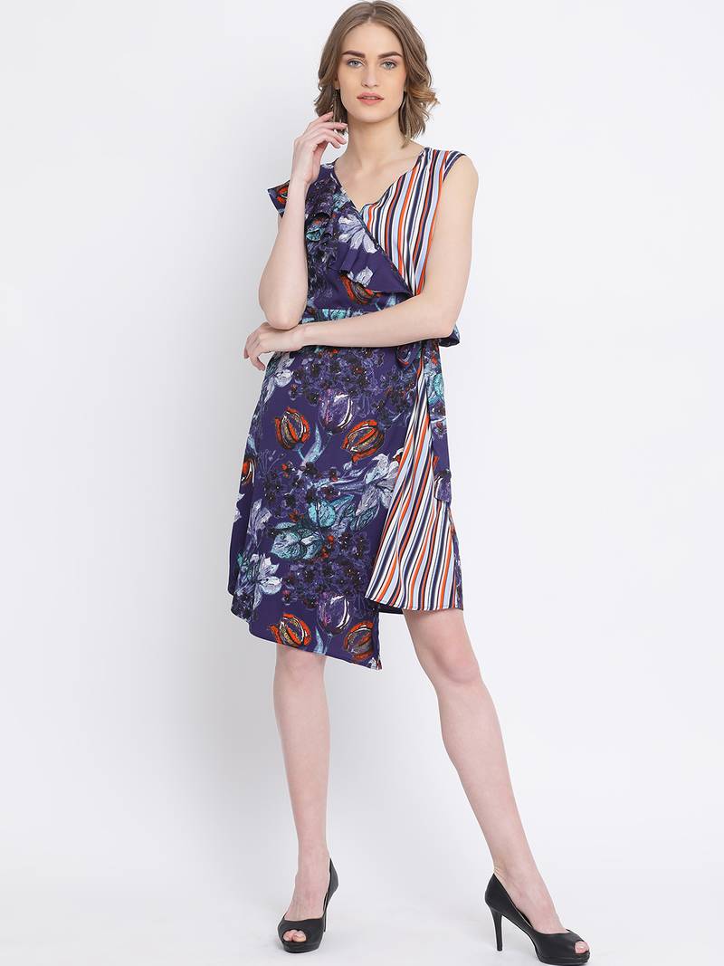 Floral Glamour Hi-Lo Skater Dress