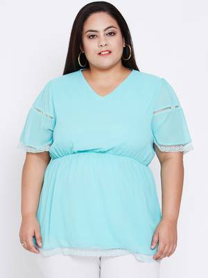 Sky Mary Lace Empire Plus Top 1