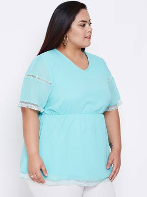 Sky Mary Lace Empire Plus Top 3