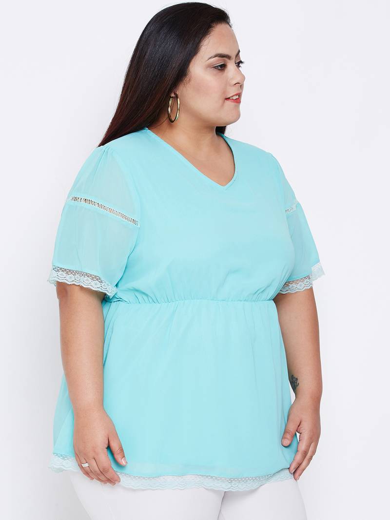Sky Mary Lace Empire Plus Top