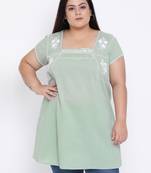 Sage Effect Embro Plus Size Tunic