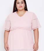 Chantelle Pink Lace Empire Plus Top