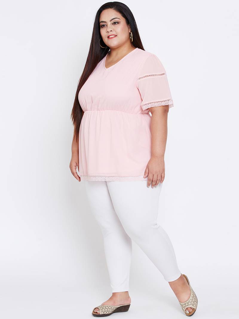 Chantelle Pink Lace Empire Plus Top