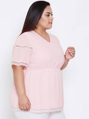 Chantelle Pink Lace Empire Plus Top 3