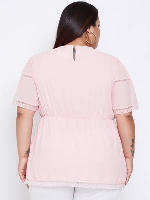 Chantelle Pink Lace Empire Plus Top 4
