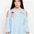 Whale Sky Sea Embroidered Top