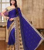 Blue Chiffon Wedding Saree