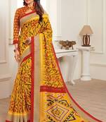 Yellow Dupion Silk Formal Saree for Convocation