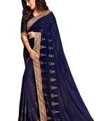 Graceful Blue Georgette Embellished Saree