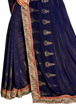 Graceful Blue Georgette Embellished Saree 3