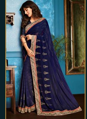 Graceful Blue Georgette Embellished Saree 4