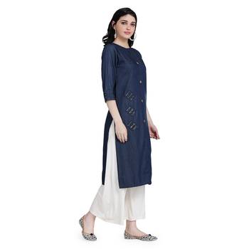 Blue woven cotton cotton-kurtis 3