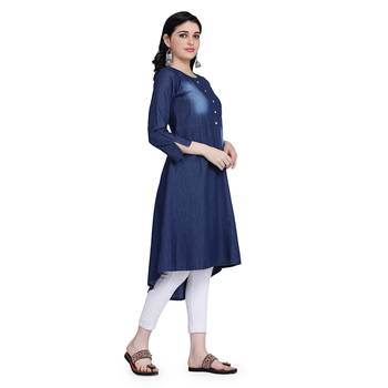 Blue woven cotton cotton-kurtis 3