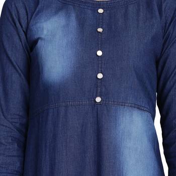 Blue woven cotton cotton-kurtis 5