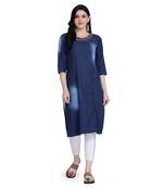 Blue woven cotton cotton-kurtis