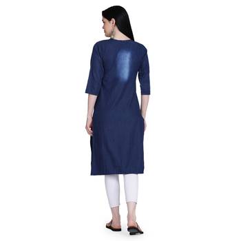 Blue woven cotton cotton-kurtis 4