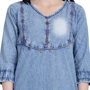Blue woven cotton cotton-kurtis 5