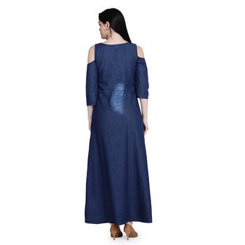 Blue woven cotton cotton-kurtis 4