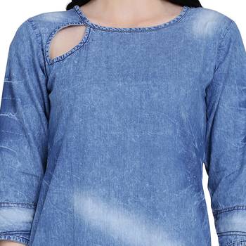 Blue woven cotton cotton-kurtis 5