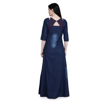 Blue woven cotton cotton-kurtis 5